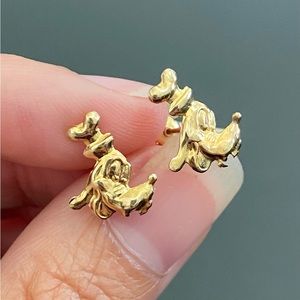 12k Yellow Gold Goofy Earrings